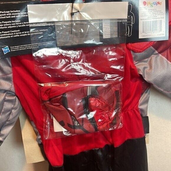 Power Rangers Beast Morphers Red Ranger Toddler Costume with Muscles Size 2T - Picture 4 of 6